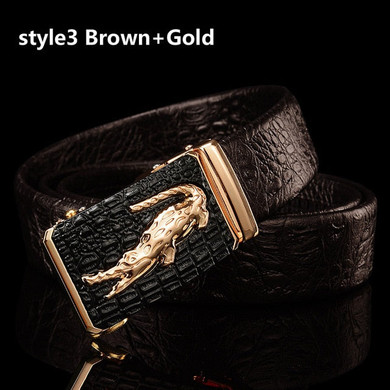 Men High Quality Male Genuine Leather Strap Luxury Famous Brand Logo Crocodile