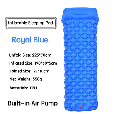 Outdoor Sleeping Pad Camping Inflatable Mattress with Pillows Travel Mat Folding Bed Ultralight