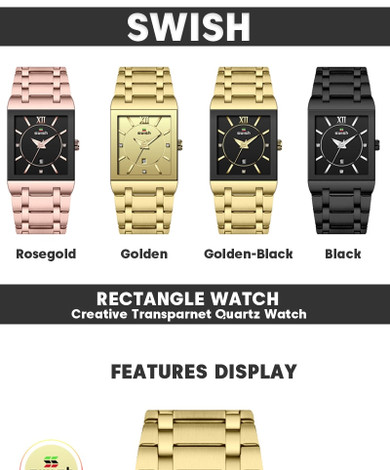 Women's Luxury Bracelet Golden Rose Gold Wrist Watch