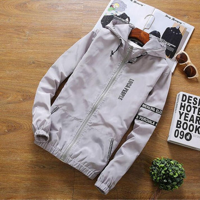 Fashion Zipper Letters Print Men Bomber Baseball Jacket