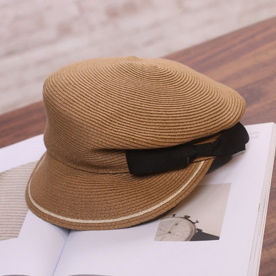 Japanese Retro Visor Straw Hat Women Casual Sunscreen Sunshade Cap