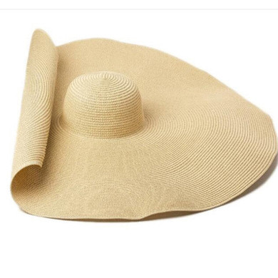 Woman Fashion Large Sun Hat Beach Anti-UV Sun Protection Foldable Straw