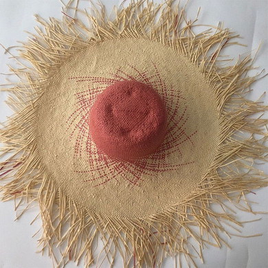 Hot Sale Round Top Raffia Wide Brim Straw Hats Summer Sun Hats