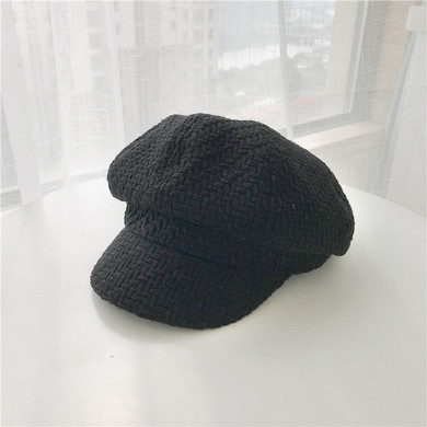 New Women Octagonal Hat Autumn Winter Fleece Wool Beret Hat