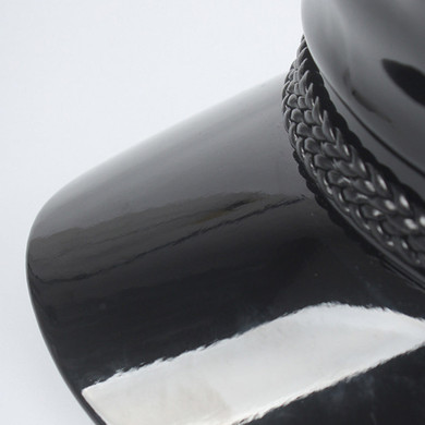 Women Sailor Hat Black Patent Leather Military Caps Female