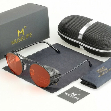 Retro Round Metal Sunglasses Steampunk Men