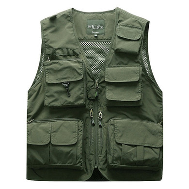 Outdoor Summer Tactical Fishing Vest jackets men Safari Jacket Multi Pockets