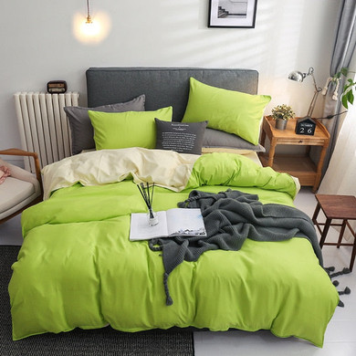 Double Patchwork Solid Duvet Covers Modern Bedclothes Bedding Set 3/4PCS