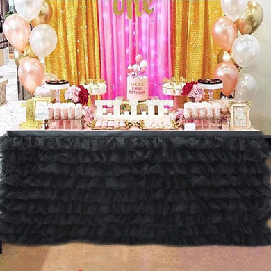Wedding Party Tulle Tutu Table Skirt Tableware Birthday Baby Shower Xmas Decor