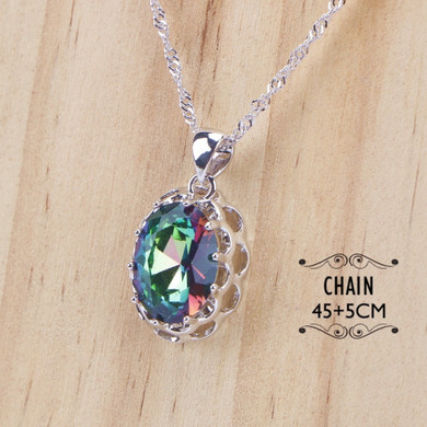 925 Sterling Silver Women Bridal Jewelry Sets Magic Rainbow Zirconia Earrings Bracelet Pendant Ring Necklace Set Gift Box 925 Sterling Silver Women Bridal Jewelry Sets Magic Rainbow Zirconia Earrings Bracelet Pendant Ring Necklace Set Gift Box