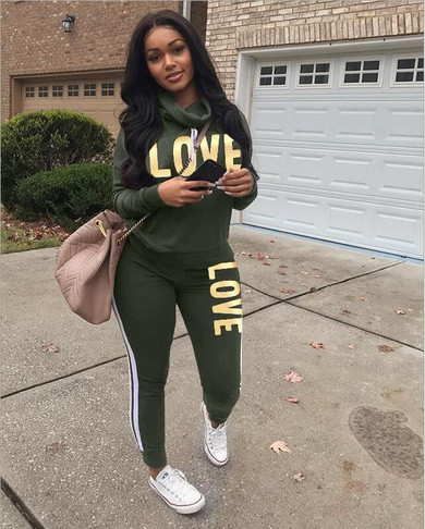 Multicolor Women Tracksuits Sports Set Big tongue Sweatsuit Outfit 2 Piece Set