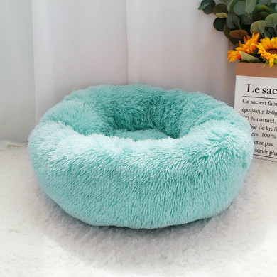 9itech Pet Dog Bed Warm Fleece Round Dog Kennel House Long Plush Winter Pets Dog Beds For Medium Large Dogs Cats Soft Sofa Cushion Mats