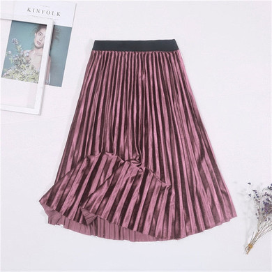 Ladies Vintage Autumn Winter Women Velvet Skirt High Waisted Elegant Sexy Skinny