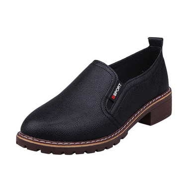Casual Slip On Women Shoes Leather Comfortable Soft Bottom Shoes Vintage Style Women Footwear