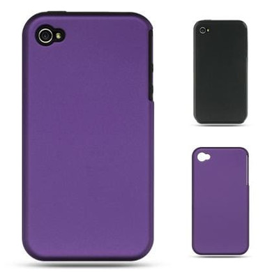 Compatible Both Ip4 Bk Skin+Pp Rubber Case/Purple