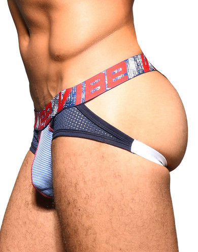 Andrew Christian Vibe Stripe Sports Mesh Jock 91851