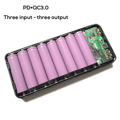 9itech Portable Dual USB Power bank Case 6x18650 Battery LED Light Charging Digital Display Power Bank Shell Kit External Charger