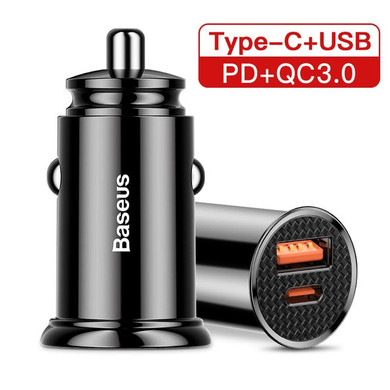 9itech 30W Quick Charge 4.0 3.0 USB Car Charger For Xiao Mi9 Huawei Supercharge SCP QC4.0 QC3.0 Fast PD USB C Car Phone Charger