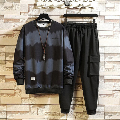 Men's Sportswear Sets Spring Hoodies Casual Tracksuit Sweatshirt + Sweatpants Track Suit