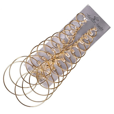 12 Pairs Hoop Earrings Set Big Circle Earring Fashion Jewelry for Women Girls 12 Pairs Hoop Earrings Set Big Circle Earring Fashion Jewelry for Women Girls