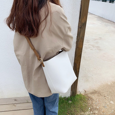 PU Leather Casual Women'S Bucket Shoulder Handbag