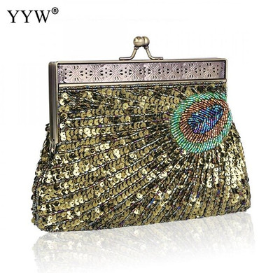 2019 High Quality Evening Clutch And Purse Tiny Glass Beads Vintage Clutch Bag Women Fashion Sequin Party Wedding Bag Handbag
