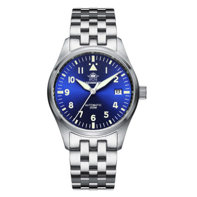 Automatic Mechanical Men's Watch Sapphire Crystal Stainless Steel NH35 Pilot Watch1940  Leather Waterproof Automatic Watch Men
