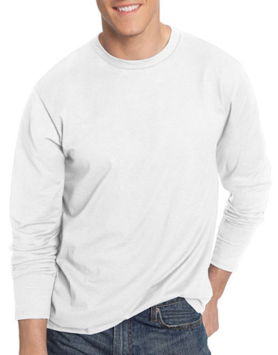 Hanes Men TAGLESS Nano-T Long-Sleeve Tee- Large Sizes 498L