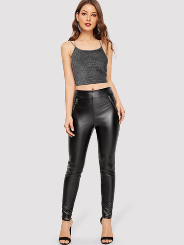 Crisscross Back Glitter Strappy Top