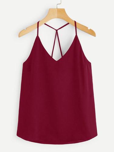 Criss Cross Solid Cami Top