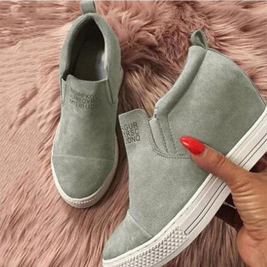 Women Ankle Boots Wedges Vulcanized Platform  Female High Heel Height Increasing Shoes