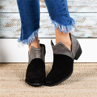 New Women  Patchwork  Ankle Boots