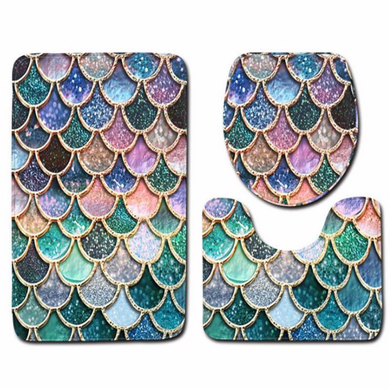3 pcs bathroom set shiny mermaid