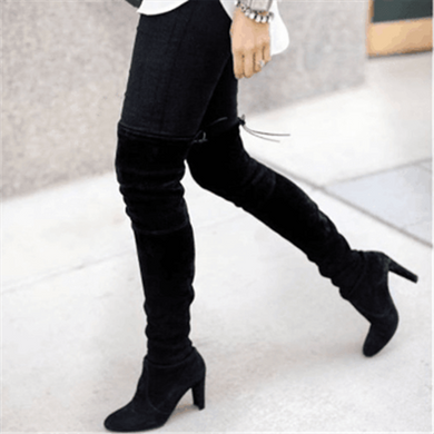 MoneRffi Size 35-43  New Shoes Women Boots Black Over The Knee Boots