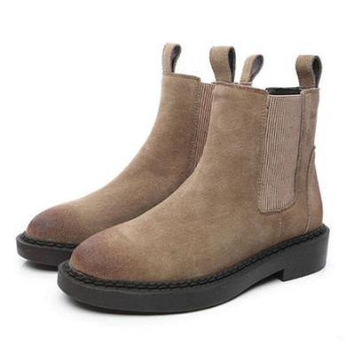 Genuine Leather Women Chelsea Boots Brand  Short Ankle Boots