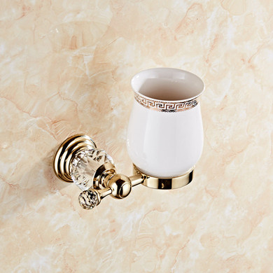 Gold Crystal Towel Rack European Bathroom Hooks Hardware Suite Bathroom Brass Shower Basket Towel Ring Bathroom Accessories
