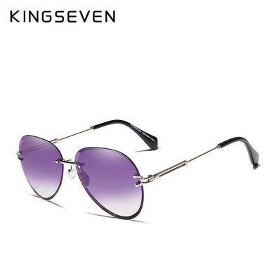 KINGSEVEN DESIGN Vintage Fashion Sun glasses Rimless Women Sunglasses Gradient Lens Brand Designer Oculos De Sol Feminino