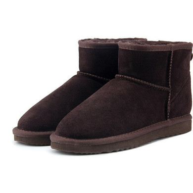 MBR FORCE Classic Genuine Cowhide leather  snow boots 100% Wool Women Boots Warm winter shoes for women large size 34-44