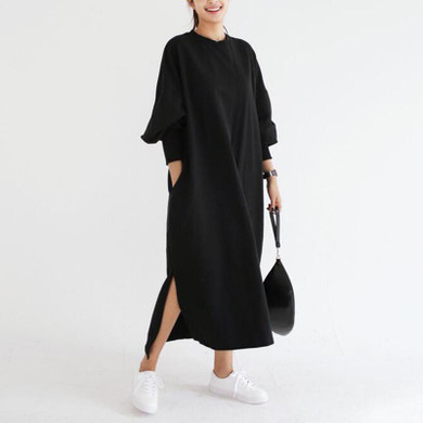 Maxi Long Hoody Women's Sweatshirt Hoodie for Women Pullovers Top Plus Size Striped Hoody Dress Lantern Modis Sudadera Sudaderas