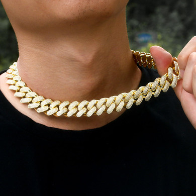 Cuban Chain Jewelry Cuban Necklace 14K Gold (18mm)