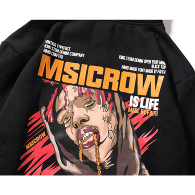 Men's Hip Hop hip Gold Chain Man Print Hoodie