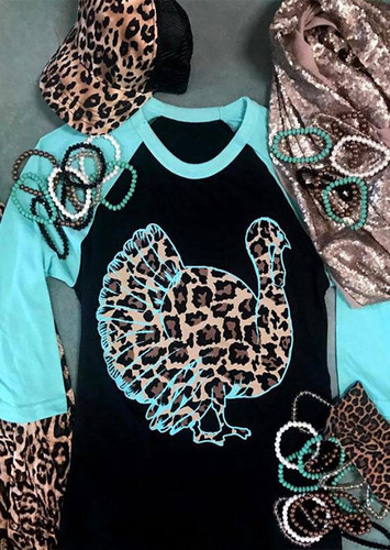 Women Wild Gobbler Leopard Printed Baseball T-Shirt Femme Graphic Aesthetic Harajuku Tees Ladies Cute Vogue Korean Clothes 2019