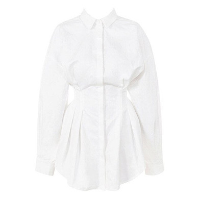 Women's Fashion Summer tshirt dress Long Sleeve Irregular Solid High Waist Turn-down Collar Mini Dress jurken zomer 2019 30# Women's Fashion Summer tshirt dress Long Sleeve Irregular Solid High Waist Turn-down Collar Mini Dress jurken zomer 2019 30#