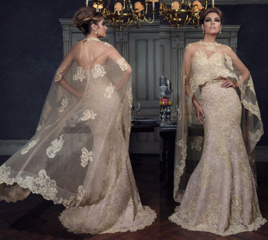 Lace Appliques Wedding Dress For Mothers/Mother of Bride/Groom V-neck Plus Size