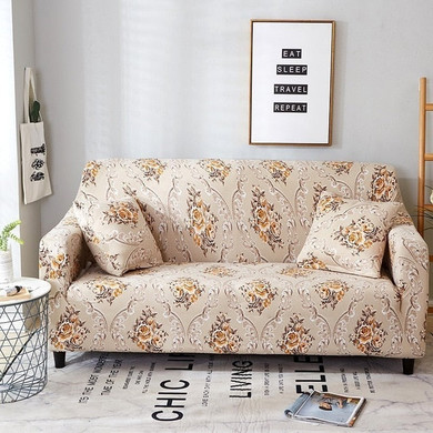 Elegant Modern Sofa Cover Spandex Elastic Polyester Floral 1/2/3/4 Seater Couch Slipcover Chair Living Room Furniture Protector