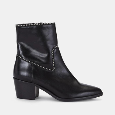 Fashion Women Rivet Mid Heel Chunky Boots
