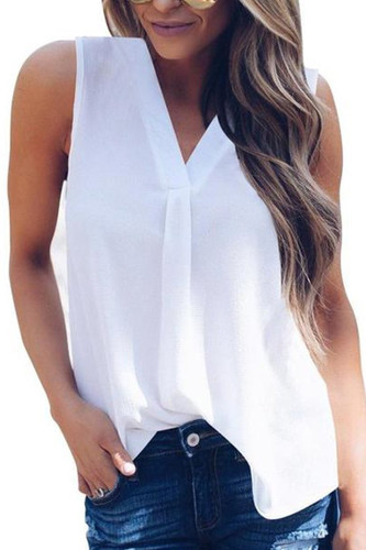 Women Summer Sleeveless Chiffon Large Size Vest Blouse