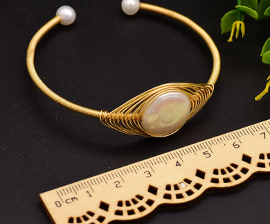 Handmade Natural Pearl Fine Jewelry Bangle