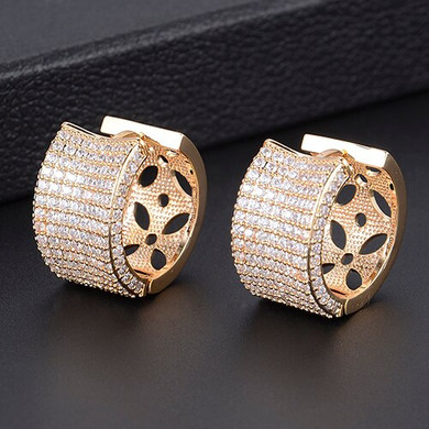 Trendy Hoop Cubic Zircon Wedding Earrings