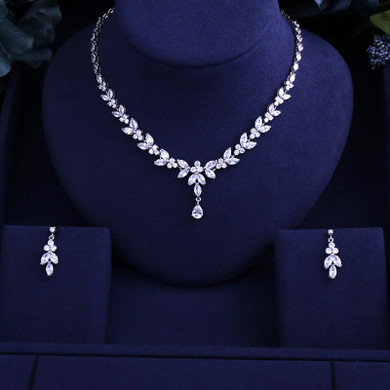 Sparking Cubic Zircon Clear Bridal Jewelry Set